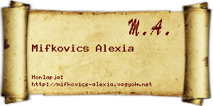Mifkovics Alexia névjegykártya